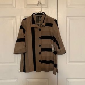 NWT Striped Button Up Top